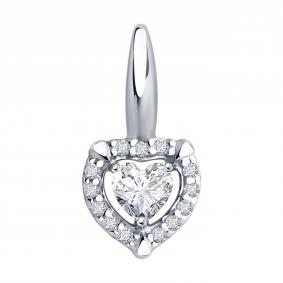 Серебряная подвеска SOKOLOV 94032821-91 с фианитом 94032821-91 фото