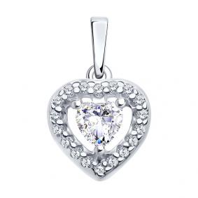 Серебряная подвеска SOKOLOV 94032826 с фианитом 94032826 фото