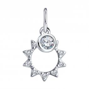 Серебряная подвеска SOKOLOV 94032866 с фианитом 94032866 фото