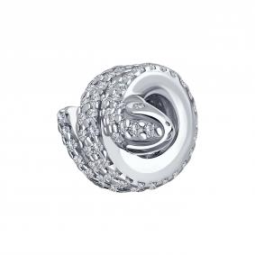 Серебряная подвеска-шарм Символ года Змея SOKOLOV с фианитом 94032869 94032869 фото