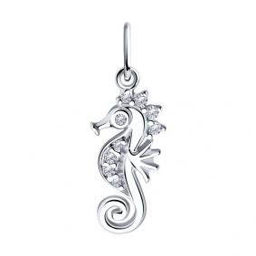 Серебряная подвеска SOKOLOV 94032872 с фианитом 94032872 фото