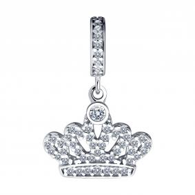 Серебряная подвеска-шарм SOKOLOV с фианитом 94032877 94032877 фото