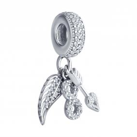 Серебряная подвеска-шарм SOKOLOV с фианитом 94032885-91 94032885-91 фото