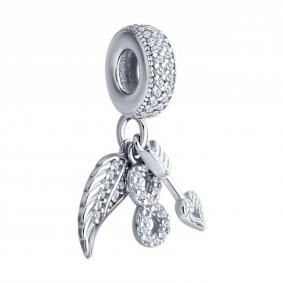 Серебряная подвеска-шарм SOKOLOV с фианитом 94032885 94032885 фото