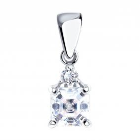 Серебряная подвеска SOKOLOV 94032886-91 с фианитом 94032886-91 фото