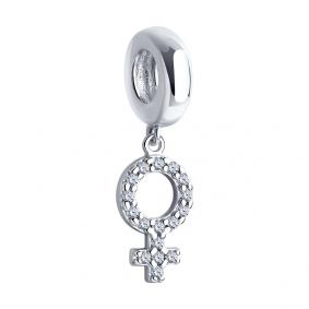 Серебряная подвеска-шарм SOKOLOV с фианитом 94032892 94032892 фото