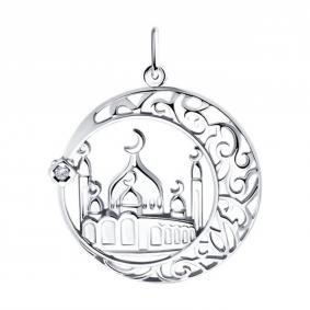 Серебряная подвеска SOKOLOV 94032898-91 с фианитом 94032898-91 фото