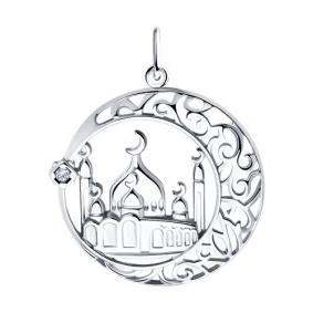Серебряная подвеска SOKOLOV 94032898 с фианитом 94032898 фото