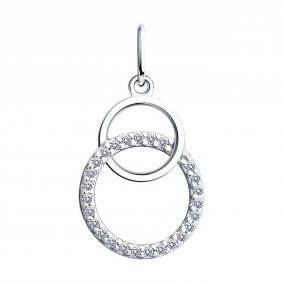 Серебряная подвеска SOKOLOV 94032906-91 с фианитом 94032906-91 фото