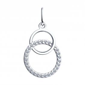 Серебряная подвеска SOKOLOV 94032906 с фианитом 94032906 фото