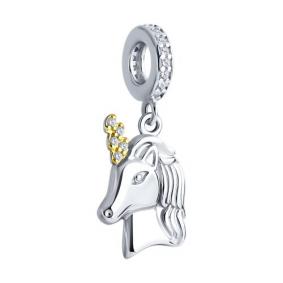 Серебряная подвеска-шарм SOKOLOV с фианитом 94032909 94032909 фото