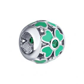 Серебряная подвеска-шарм SOKOLOV с фианитом и эмалью 94032928 94032928 фото