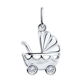 Серебряная подвеска SOKOLOV 94032945 с фианитом 94032945 фото