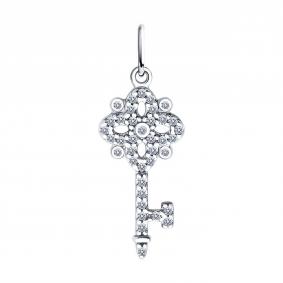 Серебряная подвеска SOKOLOV 94032952-91 с фианитом 94032952-91 фото