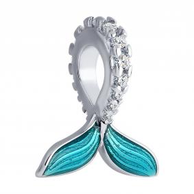 Серебряная подвеска-шарм SOKOLOV с фианитом и эмалью 94032981 94032981 фото