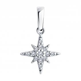 Серебряная подвеска SOKOLOV 94033039 с фианитом 94033039 фото