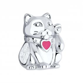 Серебряная подвеска-шарм SOKOLOV с эмалью 94033055 94033055 фото