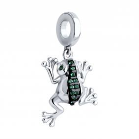 Серебряная подвеска-шарм SOKOLOV с фианитом 94033056 94033056 фото