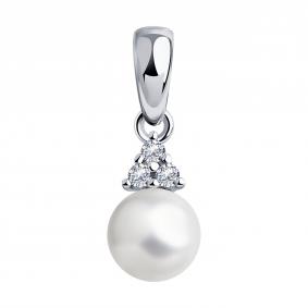 Серебряная подвеска SOKOLOV 94033061-91 с фианитом и жемчугом 94033061-91 фото