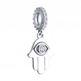 Серебряная подвеска-шарм SOKOLOV с фианитом 94033084 94033084 фото