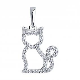 Серебряная подвеска SOKOLOV 94033104-91 с фианитом 94033104-91 фото