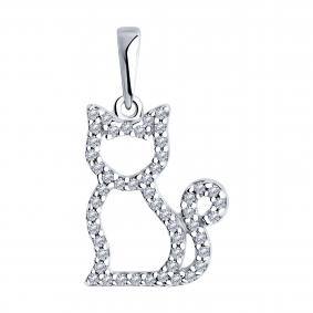 Серебряная подвеска SOKOLOV 94033104 с фианитом 94033104 фото