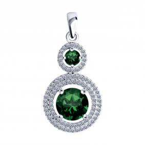 Серебряная подвеска SOKOLOV 94033139-91 с фианитом 94033139-91 фото