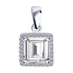 Серебряная подвеска SOKOLOV 94033144-91 с фианитом 94033144-91 фото