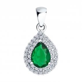 Серебряная подвеска SOKOLOV 94033150-91 с фианитом 94033150-91 фото