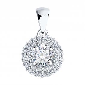 Серебряная подвеска SOKOLOV 94033158-91 с фианитом 94033158-91 фото