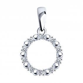 Серебряная подвеска SOKOLOV 94033171-91 с фианитом 94033171-91 фото