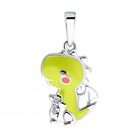 Серебряная подвеска Символ года Дракон SOKOLOV с фианитом и эмалью 94033199-91 94033199-91 фото