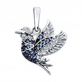 Серебряная подвеска SOKOLOV 94033201 с фианитом 94033201 фото