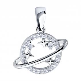 Серебряная подвеска SOKOLOV 94033222-91 с фианитом 94033222-91 фото