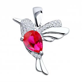 Серебряная подвеска SOKOLOV 94033228-91 с фианитом 94033228-91 фото