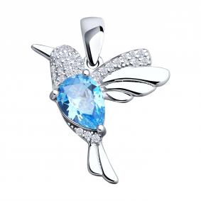 Серебряная подвеска SOKOLOV 94033229-91 с фианитом 94033229-91 фото