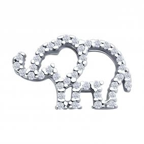 Серебряная подвеска SOKOLOV 94033250 с фианитом 94033250 фото