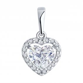 Серебряная подвеска SOKOLOV 94033256-91 с фианитом 94033256-91 фото