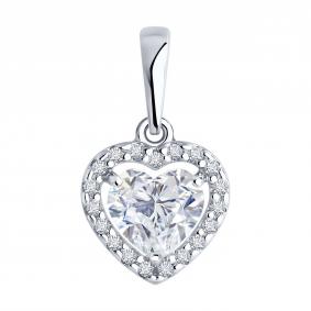 Серебряная подвеска SOKOLOV 94033256 с фианитом 94033256 фото