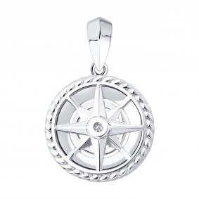 Серебряная подвеска SOKOLOV 94033286 с фианитом 94033286 фото