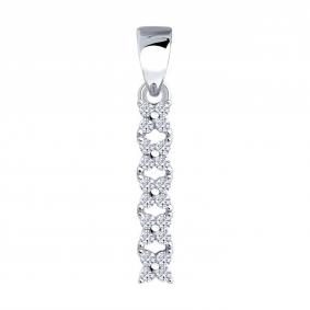 Серебряная подвеска SOKOLOV 94033298-91 с фианитом 94033298-91 фото