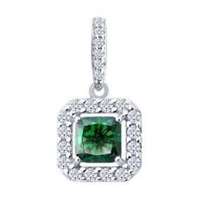 Серебряная подвеска SOKOLOV 94033320 с фианитом 94033320 фото
