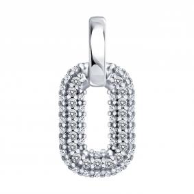 Серебряная подвеска SOKOLOV 94033388 с фианитом 94033388 фото
