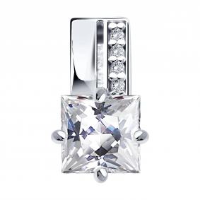 Серебряная подвеска SOKOLOV 94033392 с фианитом 94033392 фото