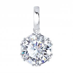 Серебряная подвеска SOKOLOV 94033395 с фианитом 94033395 фото