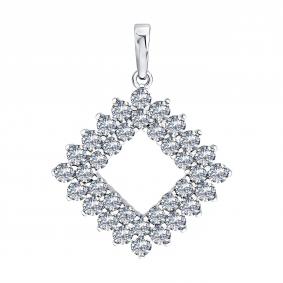 Серебряная подвеска SOKOLOV 94033456 с фианитом 94033456 фото