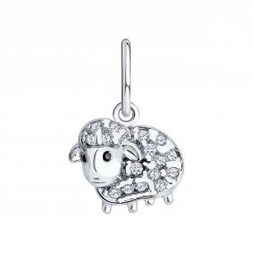 Серебряная подвеска SOKOLOV 94033463 с фианитом 94033463 фото