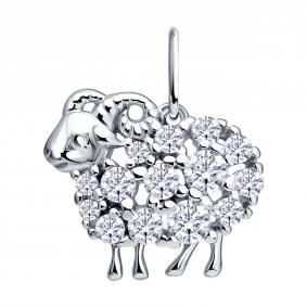 Серебряная подвеска SOKOLOV 94033472 с фианитом 94033472 фото
