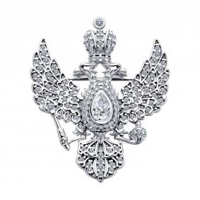 Серебряная брошь SOKOLOV 94040282-91 с фианитом 94040282-91 фото