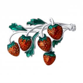 Серебряная брошь SOKOLOV 94040285-91 с эмалью 94040285-91 фото